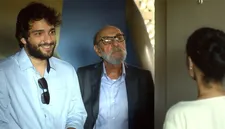 Developers Diego (Humberto Carrão) and Geraldo (Fernando Teixeira) with Clara (Sônia Braga)